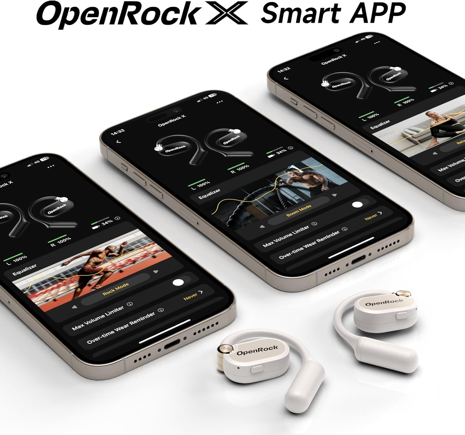 OpenRock X Open-Ear Air Conduction Sport Earbuds