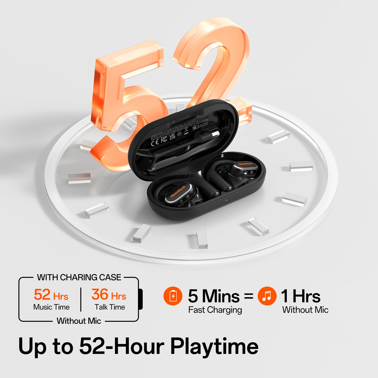 OpenRock Link 20 Wireless Open-Ear Headset with Magnetic Mic