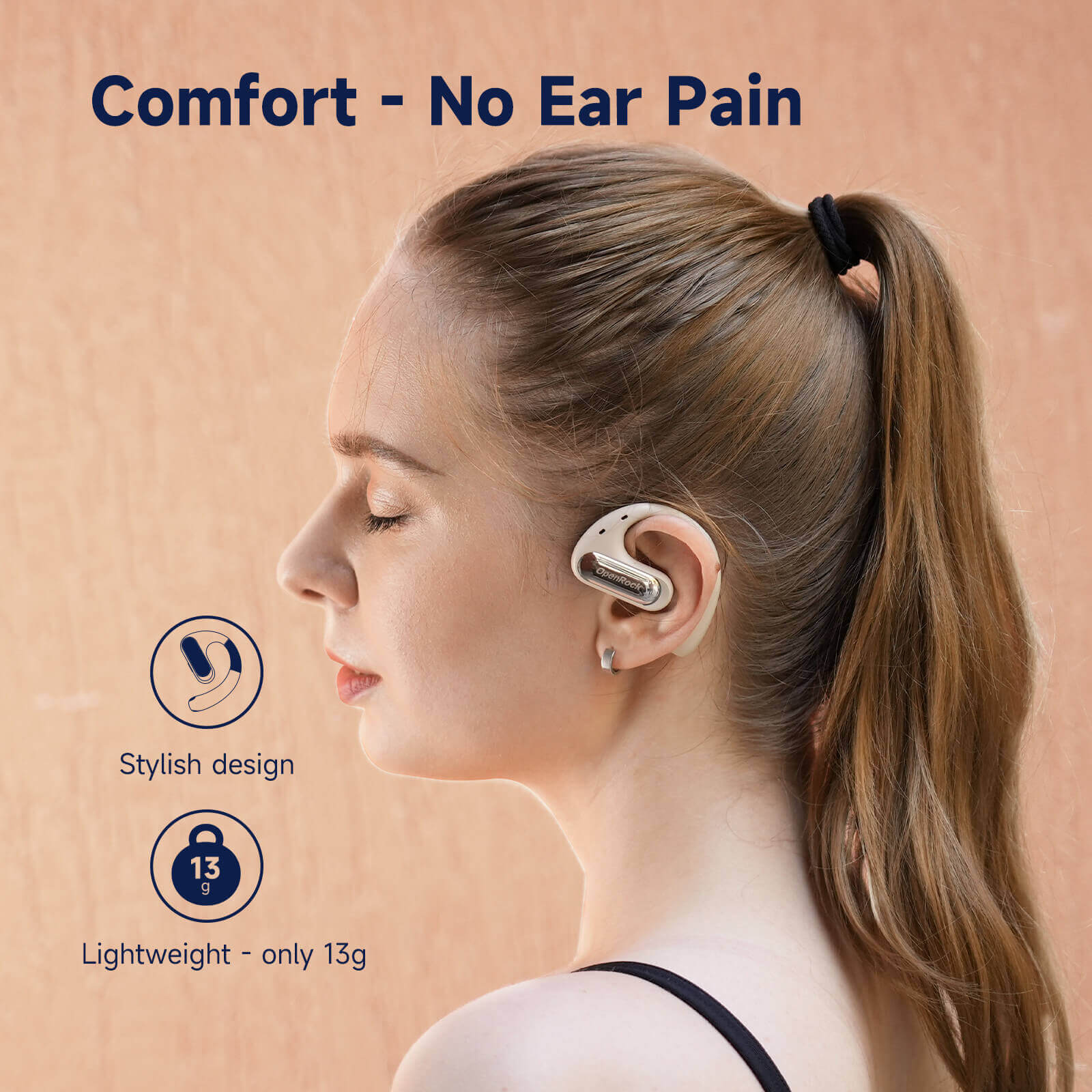 OpenRock Pro Open-Ear Air Conduction Sport Earbuds-Beige