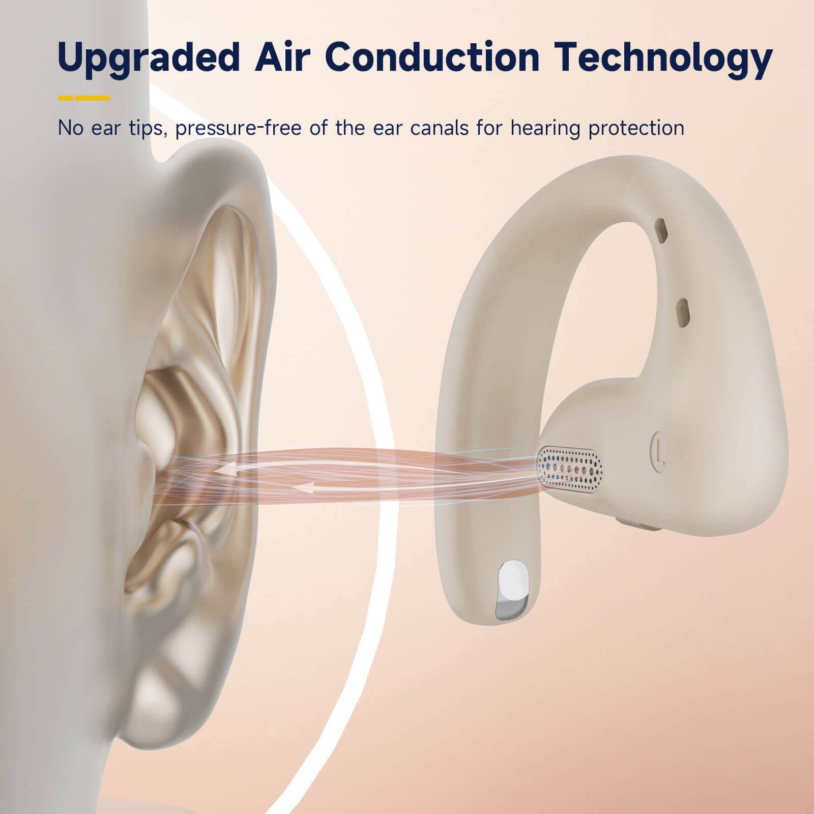 OpenRock Pro Open-Ear Air Conduction Sport Earbuds-Beige