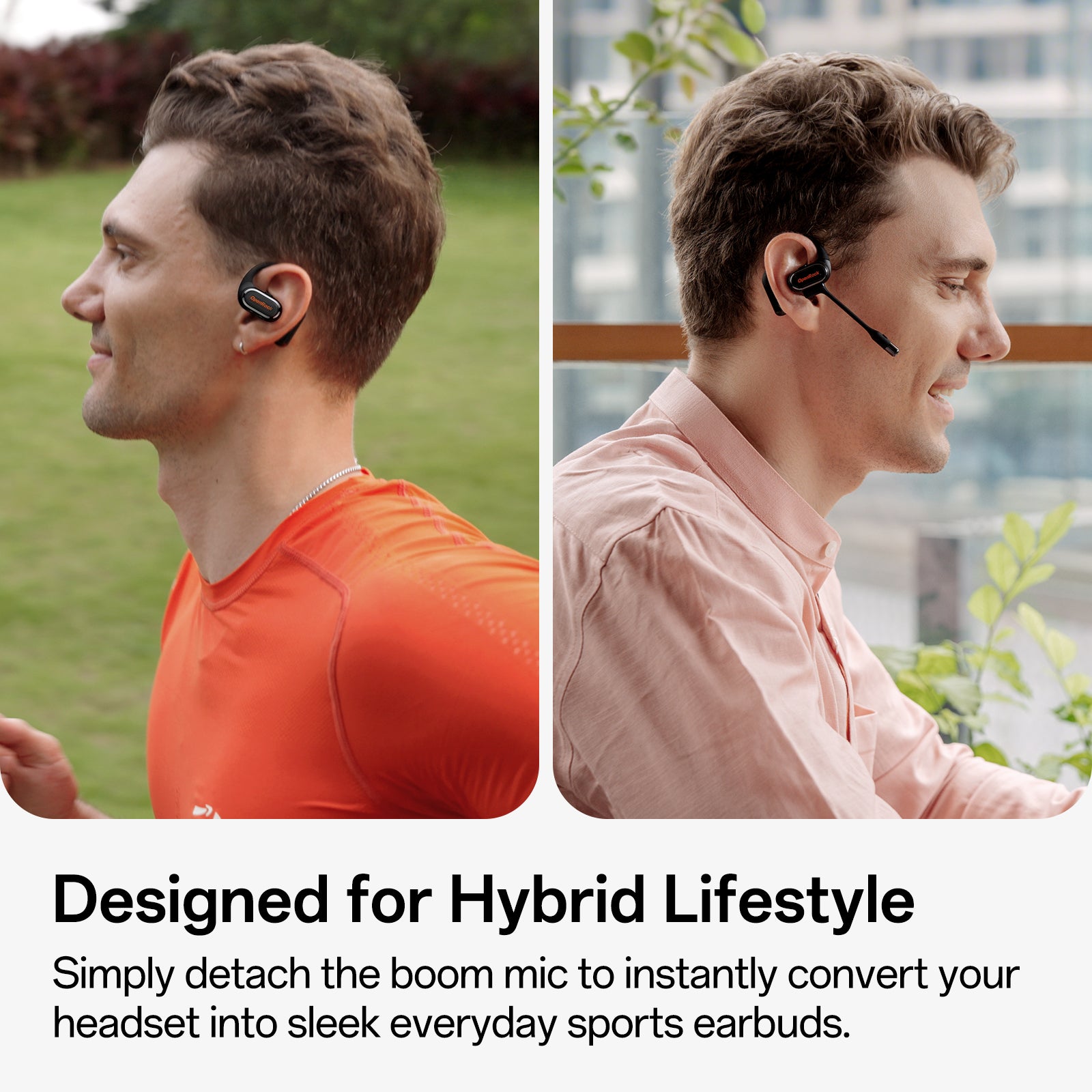 OpenRock Link 20 | AI Productivity Headset with Magnetic Mic: Simultan