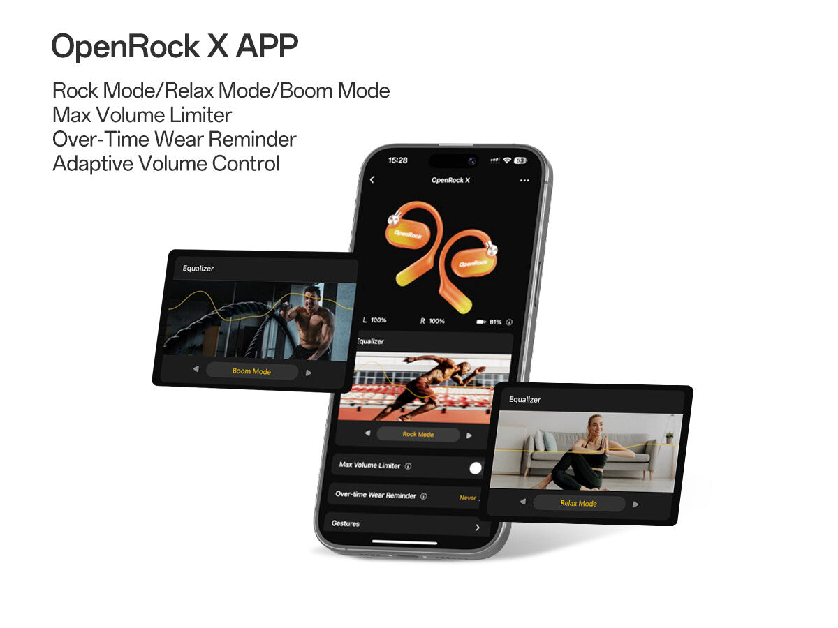 OPENROCK X Open-Ear Sport Earbuds Bluetooth 5.3 Air Conduction Tech